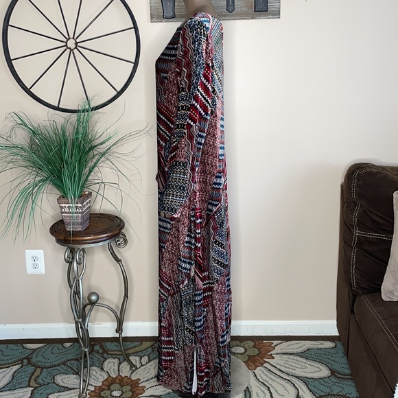 SUNDANCE Velvety Patchwork Print Maxi Silk Blend Dress Size 16 - Picture 4 of 15